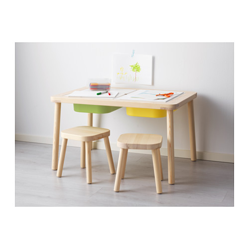 FLISAT子供用テーブル、おもちゃ収納もできるIKEAの子供用テーブル