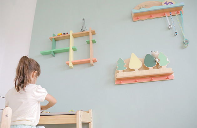 赤ちゃんの部屋にのウォールラック